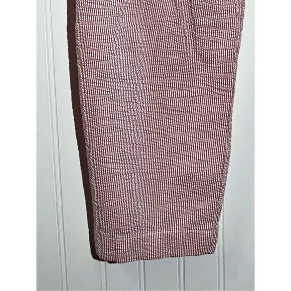 Vineyard Vines Seersucker Breaker Pant 30X32 Pink White Straight Flat Front Crop - Picture 10 of 11